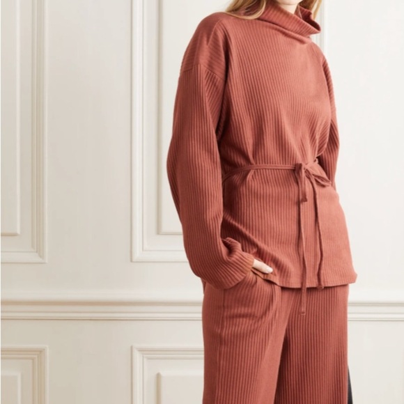 Baserange Sweaters - 2/$200 Baserange terracotta organic cotton belted turtleneck top - Large